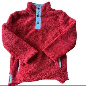 Mini Boden Red Fleece Sherpa Pullover